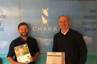 Chaka Travel receiving their corporate membership certificate 