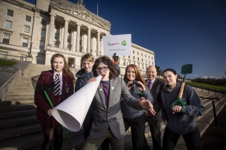 Youth environmental activists make their voices heard at Stormont