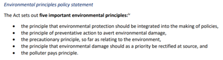 Environmental principles policy statement