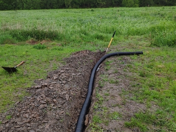 Laying drainage at Balloo Wetland 