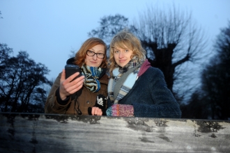 Ania & Becky recording bats in the evening