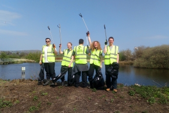 Litter picking at Bog Meadows Nature Reserve