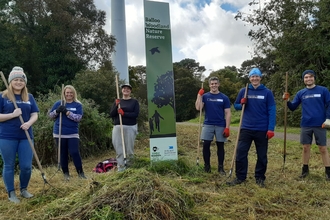 Danske Bank volunteers at Balloo Wetland