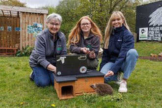 Katy, Maureen and Lucy - Hedgehog Tracking Launch 