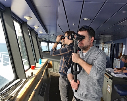 Dave and Patrick scanning for porpoises