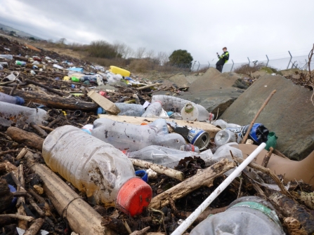 Plastic on beach