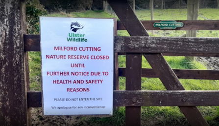 Milford Cutting Nature Reserve is closed