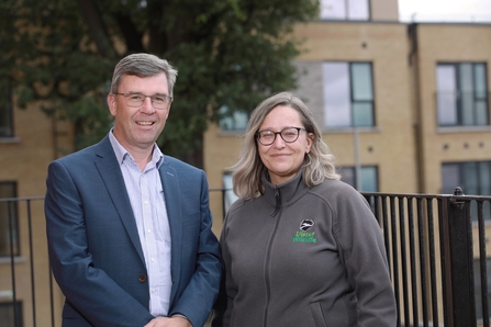 Vickie Chambers from Ulster Wildlife pictured with Wilton Farrelly, Group Director of Assets at Choice Housing