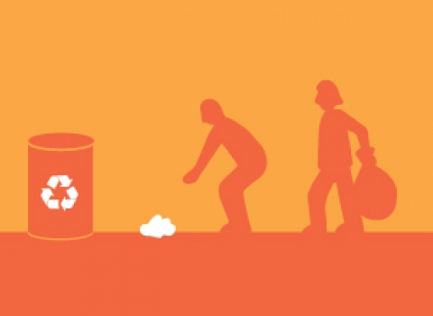 Litter picking illustration