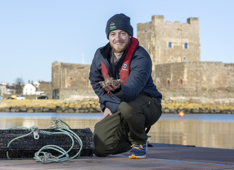Dr Nick Baker Horne at the launch of the new Carrick native oyster nursery